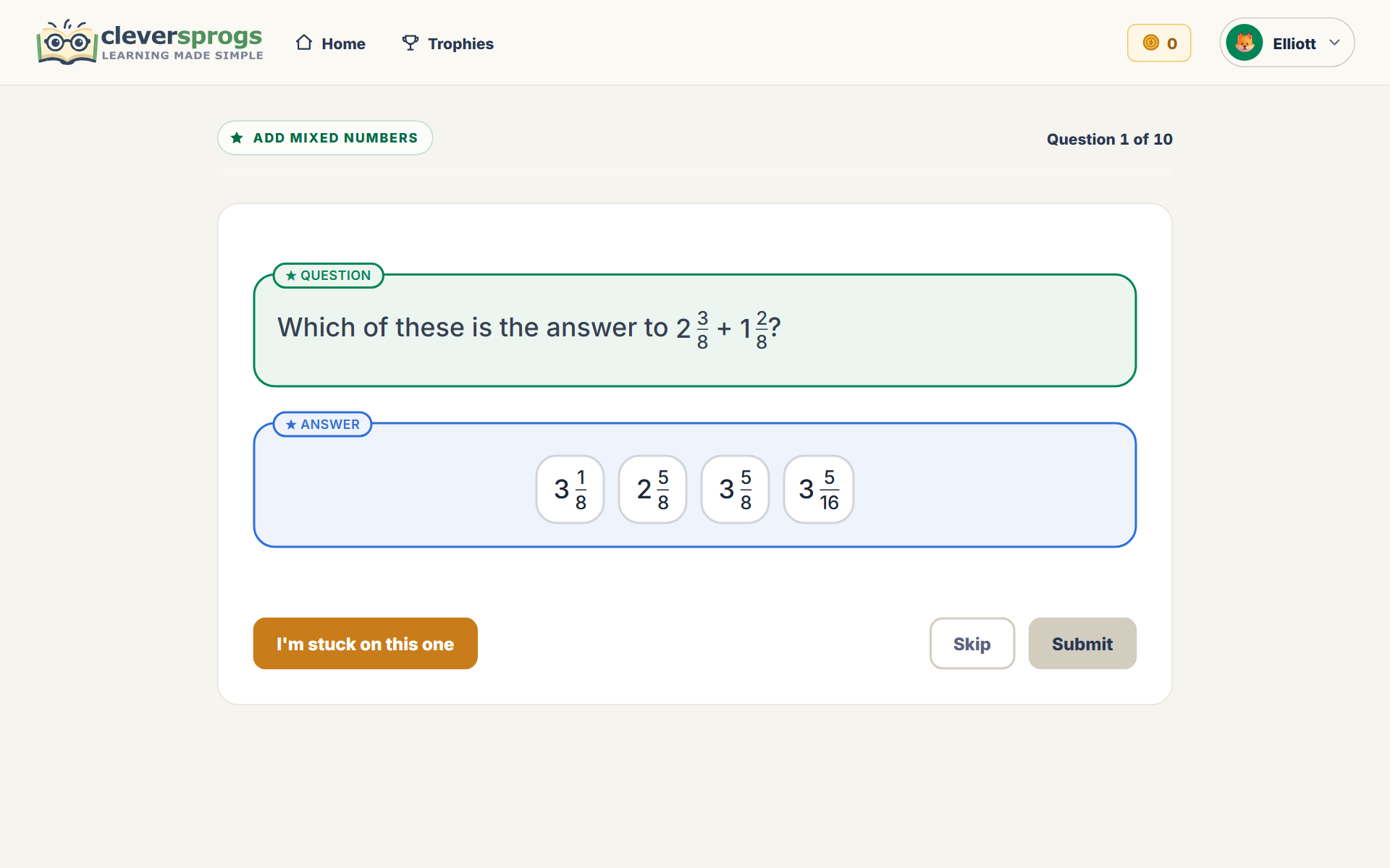 A CleverSprogs maths question